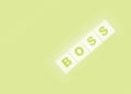 The boss sign on a wooden cubes on black. Business owner concept