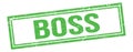 BOSS text on green grungy vintage stamp