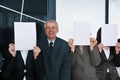 Boss and three businesswoman Royalty Free Stock Photo