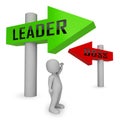 Boss Vs Leader Signs Mean Leading A Team Better Than Managing 3d Illustration