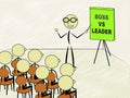 Boss Vs Leader Teacher Means Leading A Team Better Than Managing 3d Illustration