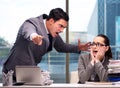 Boss yelling at his team member Royalty Free Stock Photo