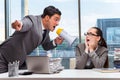 Boss yelling at his team member Royalty Free Stock Photo