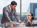 Boss yelling at his team member Royalty Free Stock Photo