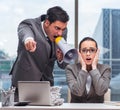 Boss yelling at his team member Royalty Free Stock Photo