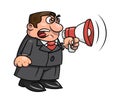 Boss yelling into megaphone 2 Royalty Free Stock Photo