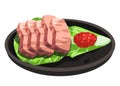 Bossam boiled meat korean food vector drawing illustration