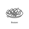 Bossam icon.Korean cuisine concept. Thin line vector illustration.