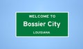 Bossier City, Louisiana city limit sign. Town sign from the USA