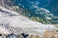 Bossons Glacier from the summit of the Aiguille du Midi in the M