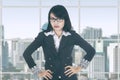 Bossy female entrepreneur in office