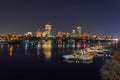 Boston Charles River and Back Bay skyline at night Royalty Free Stock Photo