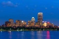 Boston Back Bay skyline at night, USA Royalty Free Stock Photo