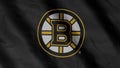 Boston Bruins hockey club flag waving in the Wind. Boston Bruins HC. 3d render.