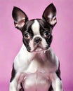 Boston Bull Terrier puppy dog portrait