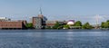 Boston, Cambridge city as seen from Charles River Royalty Free Stock Photo