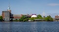 Boston, Cambridge city as seen from Charles River Royalty Free Stock Photo