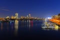 Boston Charles River and Back Bay skyline at night Royalty Free Stock Photo