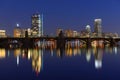 Boston Charles River and Back Bay skyline at night Royalty Free Stock Photo