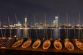 Boston Charles River and Back Bay skyline at night Royalty Free Stock Photo