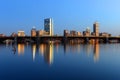 Boston Charles River and Back Bay skyline at night Royalty Free Stock Photo