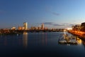 Boston Charles River and Back Bay skyline at night Royalty Free Stock Photo