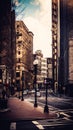 Boston city sky scrapers in winter Royalty Free Stock Photo