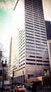 Boston city sky scrapers in winter Royalty Free Stock Photo