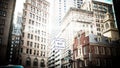 Boston city sky scrapers in winter