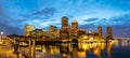 Boston cityscape at night Royalty Free Stock Photo