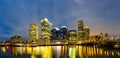 Boston cityscape at night Royalty Free Stock Photo