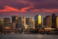 Boston cityscape at night Royalty Free Stock Photo