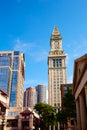 Boston Clock tower Custom House Quincy Market Royalty Free Stock Photo