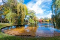 Boston Common in fall Royalty Free Stock Photo