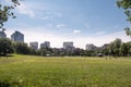 Boston Common and city skyline for the start of the Freedom Trail