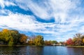 Boston Common in fall Royalty Free Stock Photo