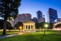 The Boston Common at night in Boston MA Royalty Free Stock Photo