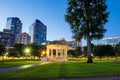 The Boston Common at night in Boston MA Royalty Free Stock Photo