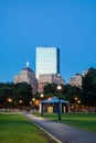 The Boston Common at night in Boston MA Royalty Free Stock Photo