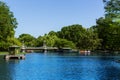 Boston Common public garden lake in Massachusetts Royalty Free Stock Photo