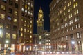 Boston Custom House at night, Boston, Massachusetts, USA