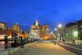 Boston Custom House at night, USA Royalty Free Stock Photo