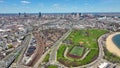 Boston Downtown Financial District aerial view, MA, USA