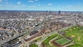 Boston Downtown Financial District aerial view, MA, USA