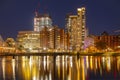 Boston skyline at night, Massachusetts, USA Royalty Free Stock Photo