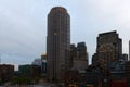 Boston Financial District at sunset, USA Royalty Free Stock Photo