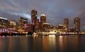 Boston Financial District at Sunset Royalty Free Stock Photo