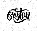 Boston hand written lettering of city name