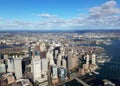 Boston Harbor - aerial view Royalty Free Stock Photo