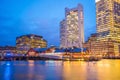 Boston Harbor skyline at twilight, Massachusetts Royalty Free Stock Photo